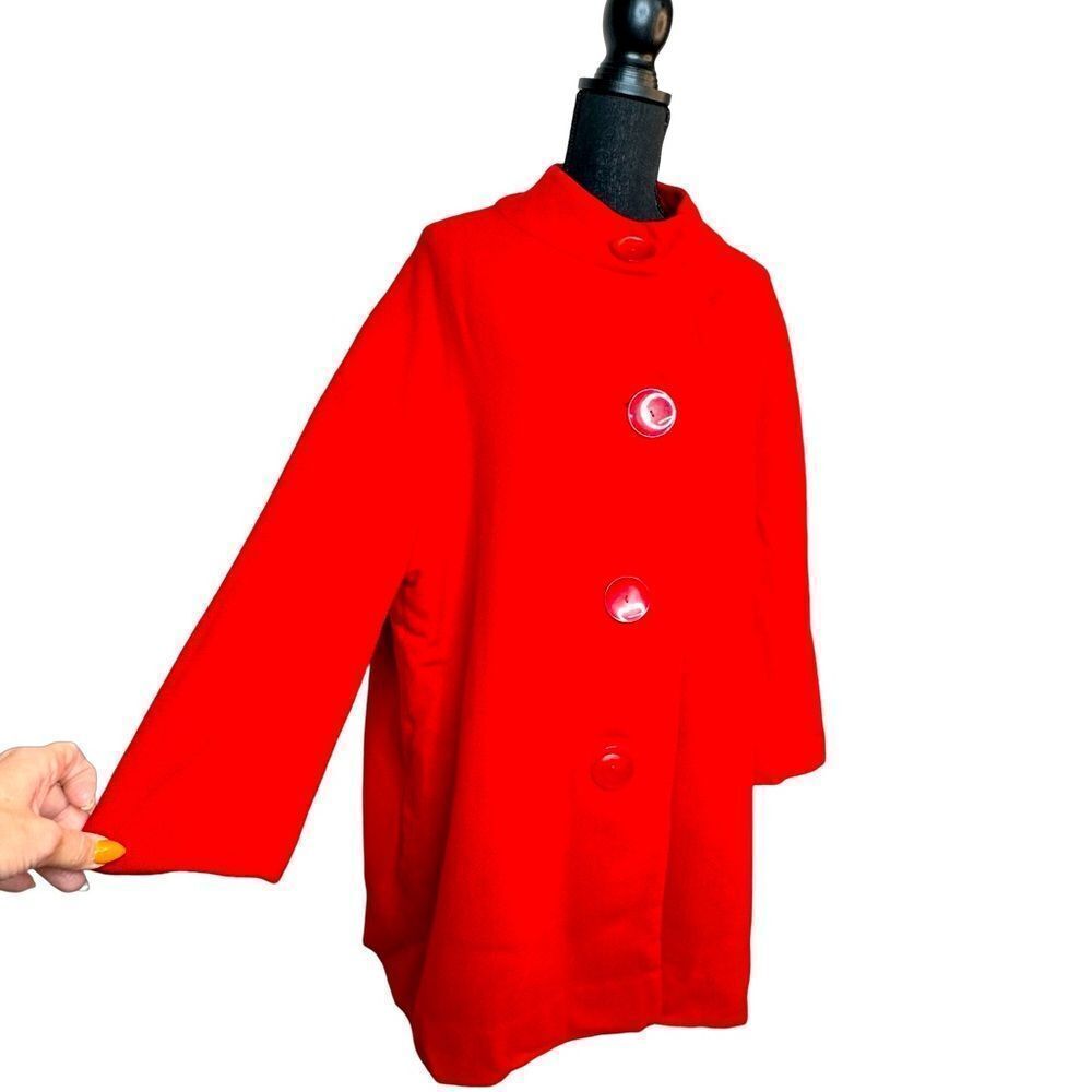 Vintage Wool Blend Red Swing Coat Size XL